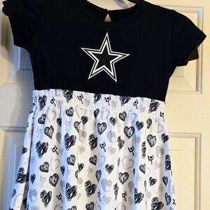 Dallas Cowboys Girls Navy Blue All Heart Short Sleeve Dress-M5/6